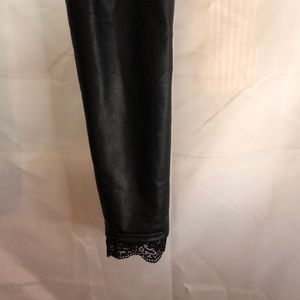 Vegan leather black leggings
